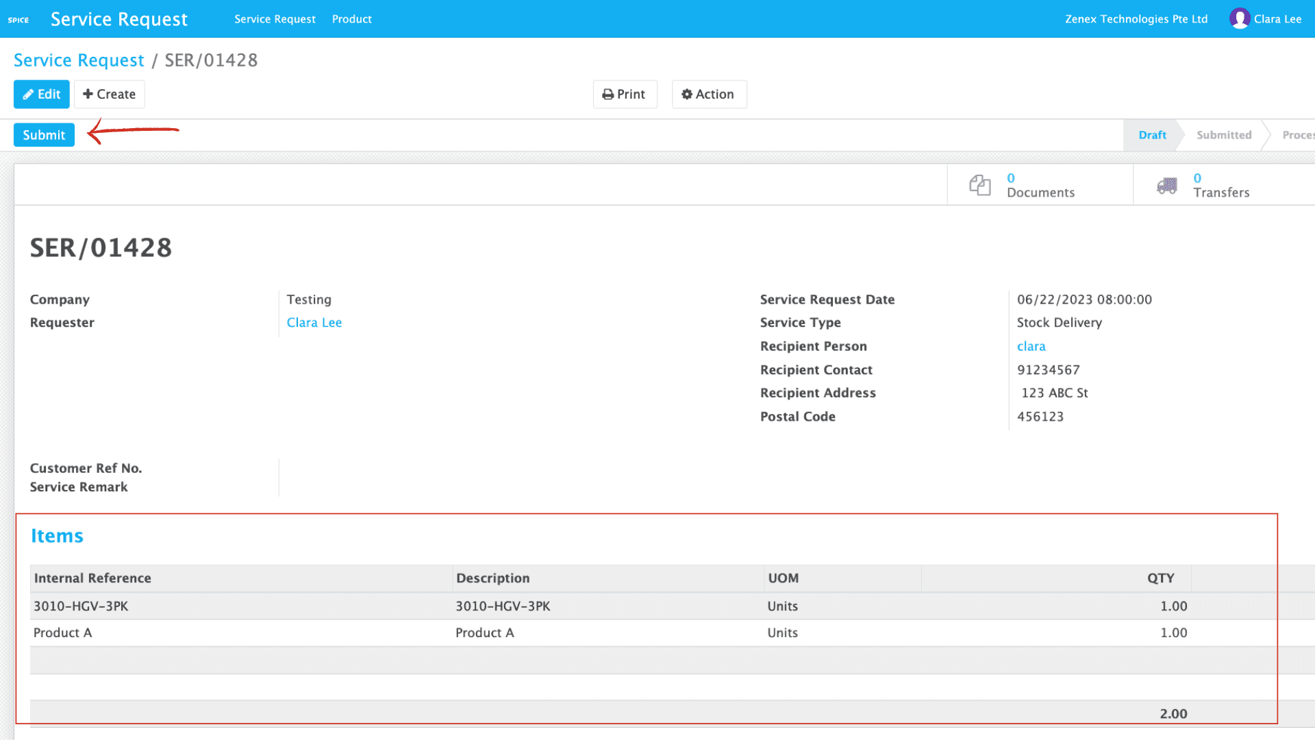 Review & Submit – screenshot